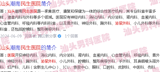 汕头民生医院泌尿外科